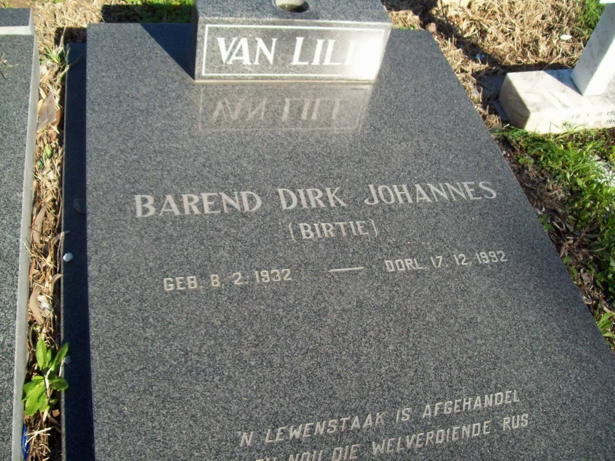 LILL Barend Dirk Johannes, van 1932-1992