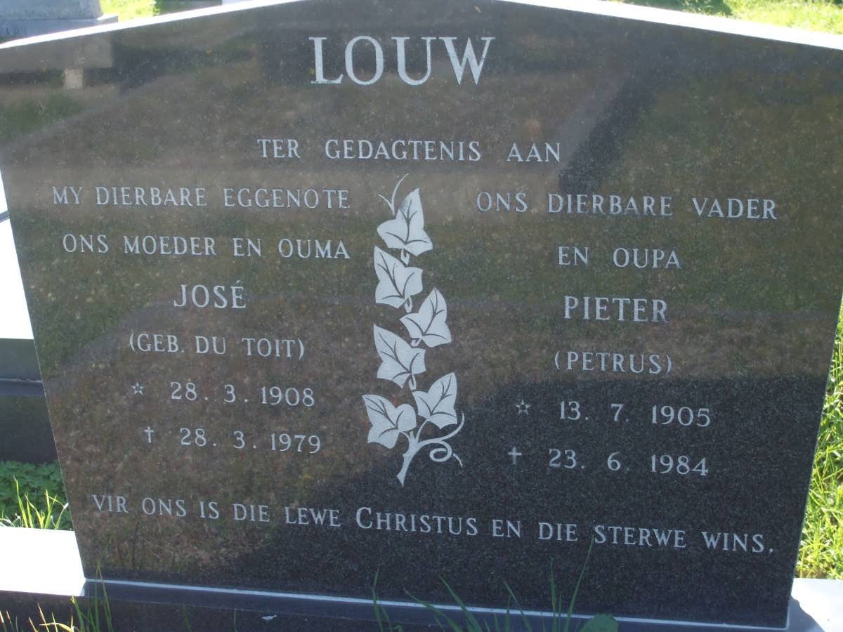 LOUW Petrus 1905-1984 &amp; Jose DU TOIT 1908-1979