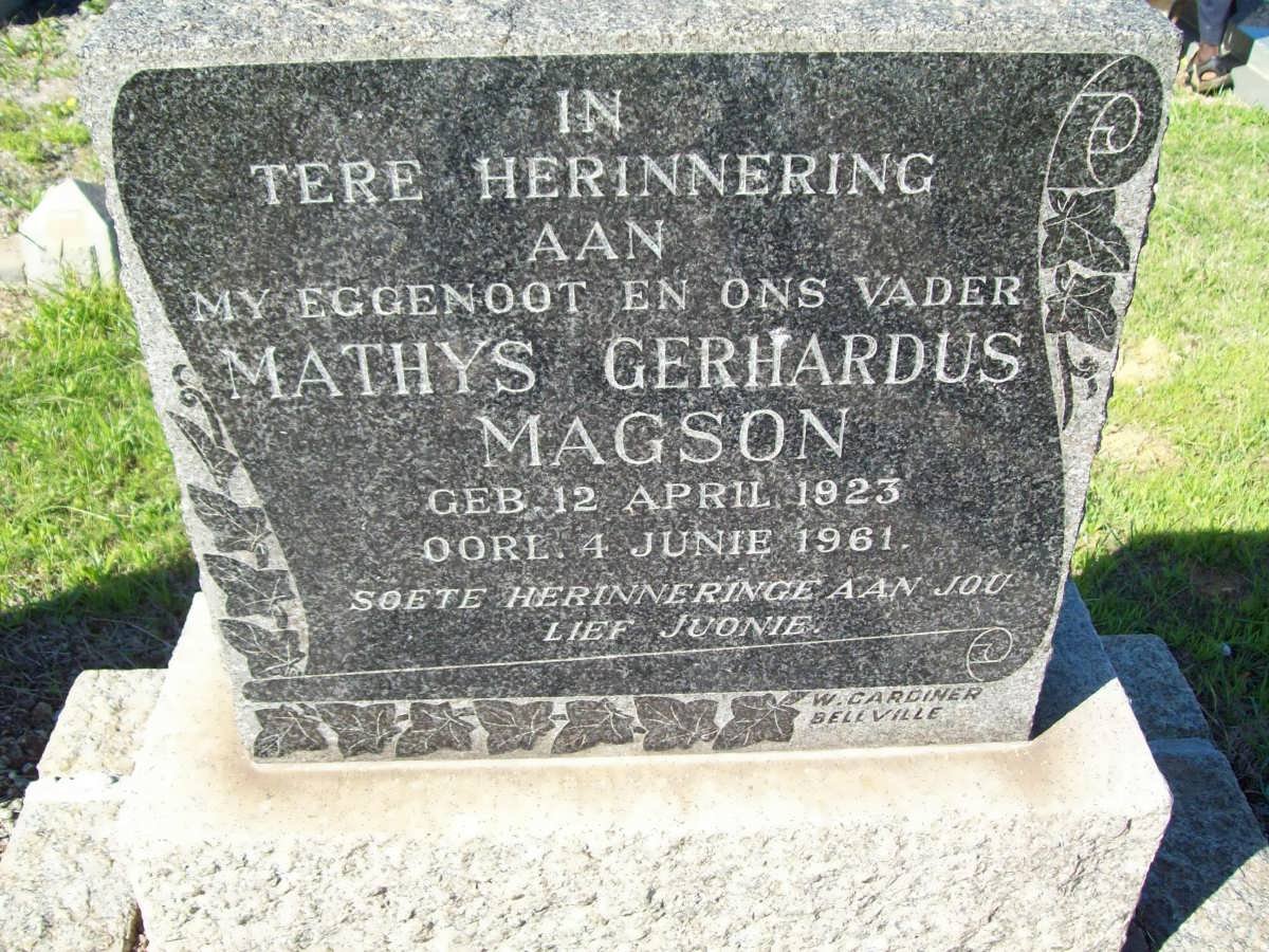 MAGSON Mathys Gerhardus 1923-1961