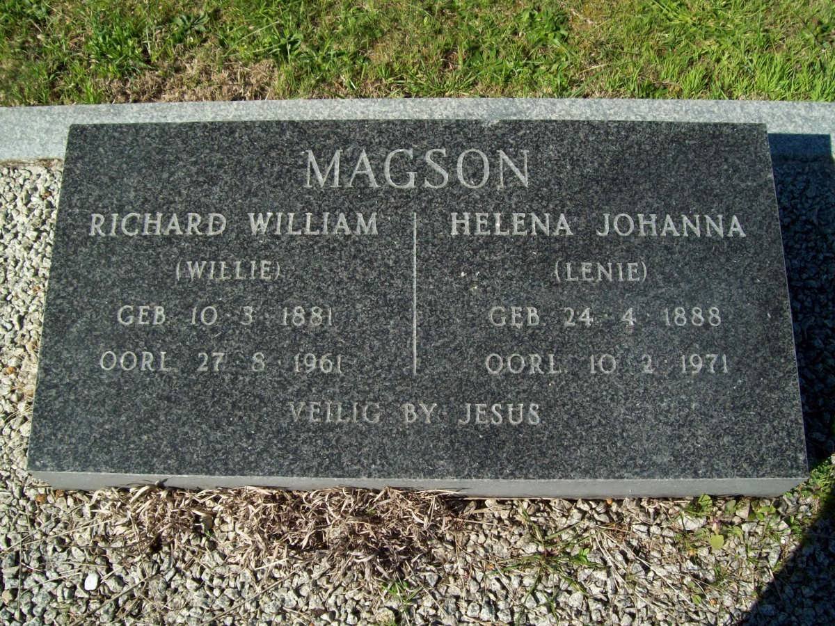 MAGSON Richard William 1881-1961 &amp; Helena Johanna 1888-1971