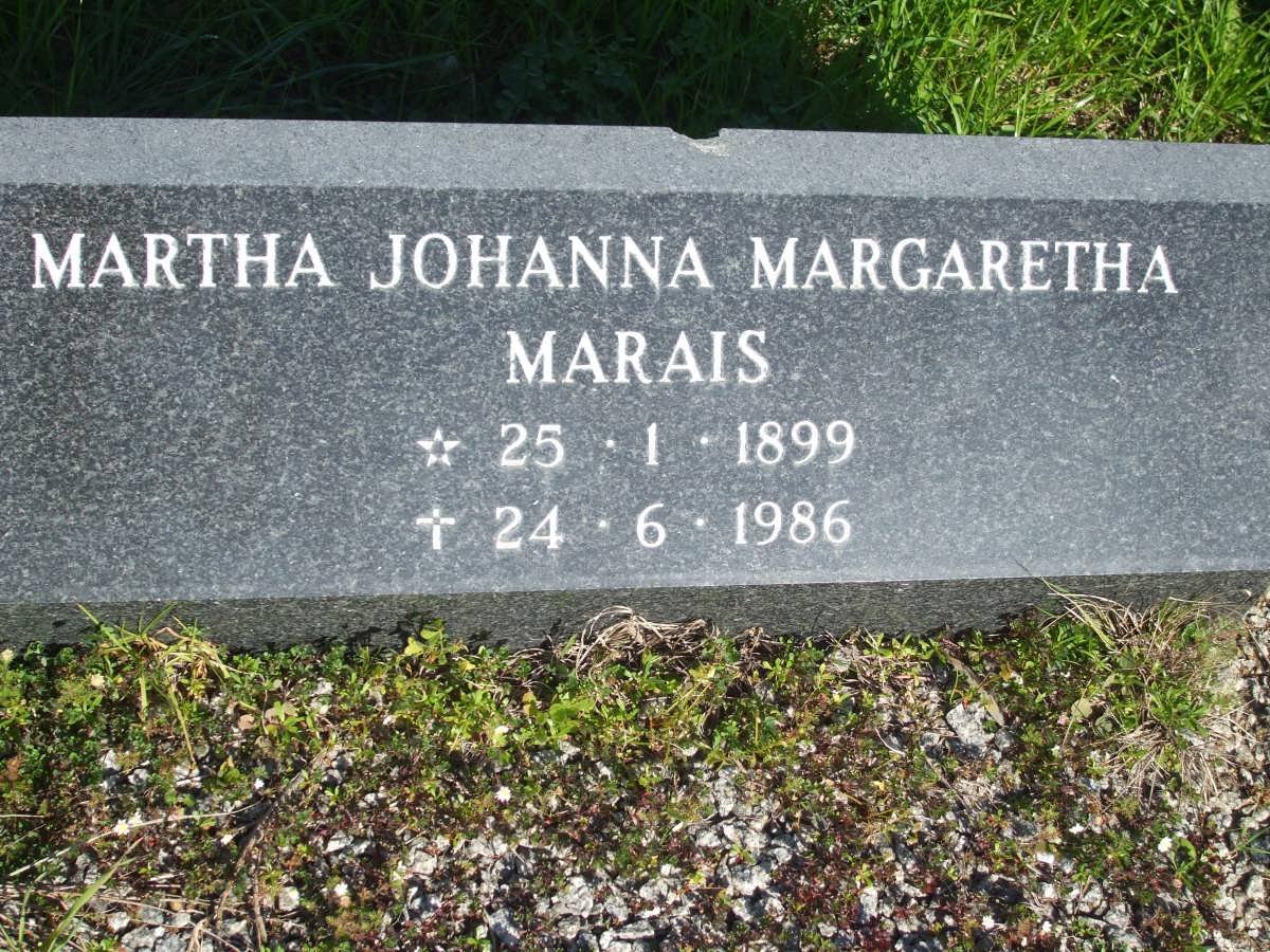 MARAIS Martha Johanna Margaretha 1899-1986