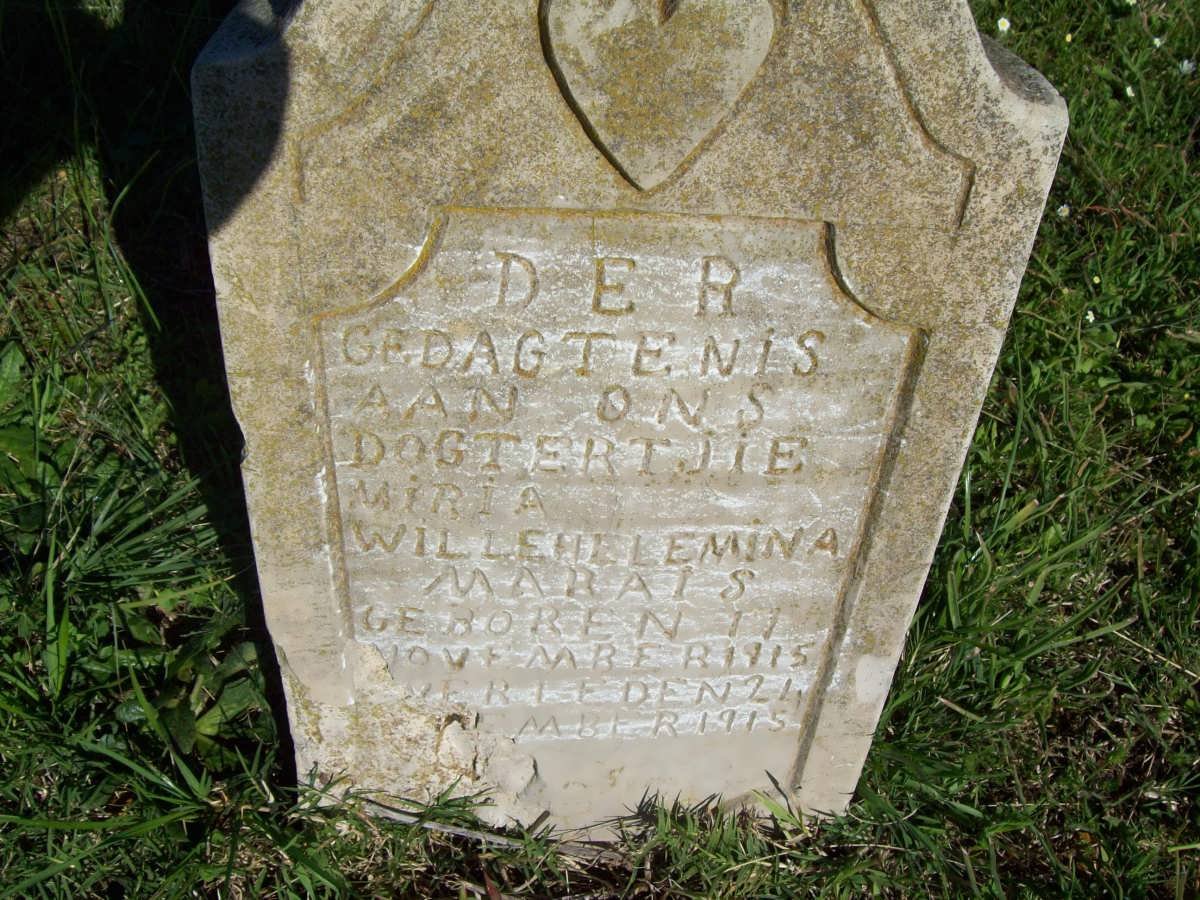 MARAIS Miria Willehelemina 1915-1915
