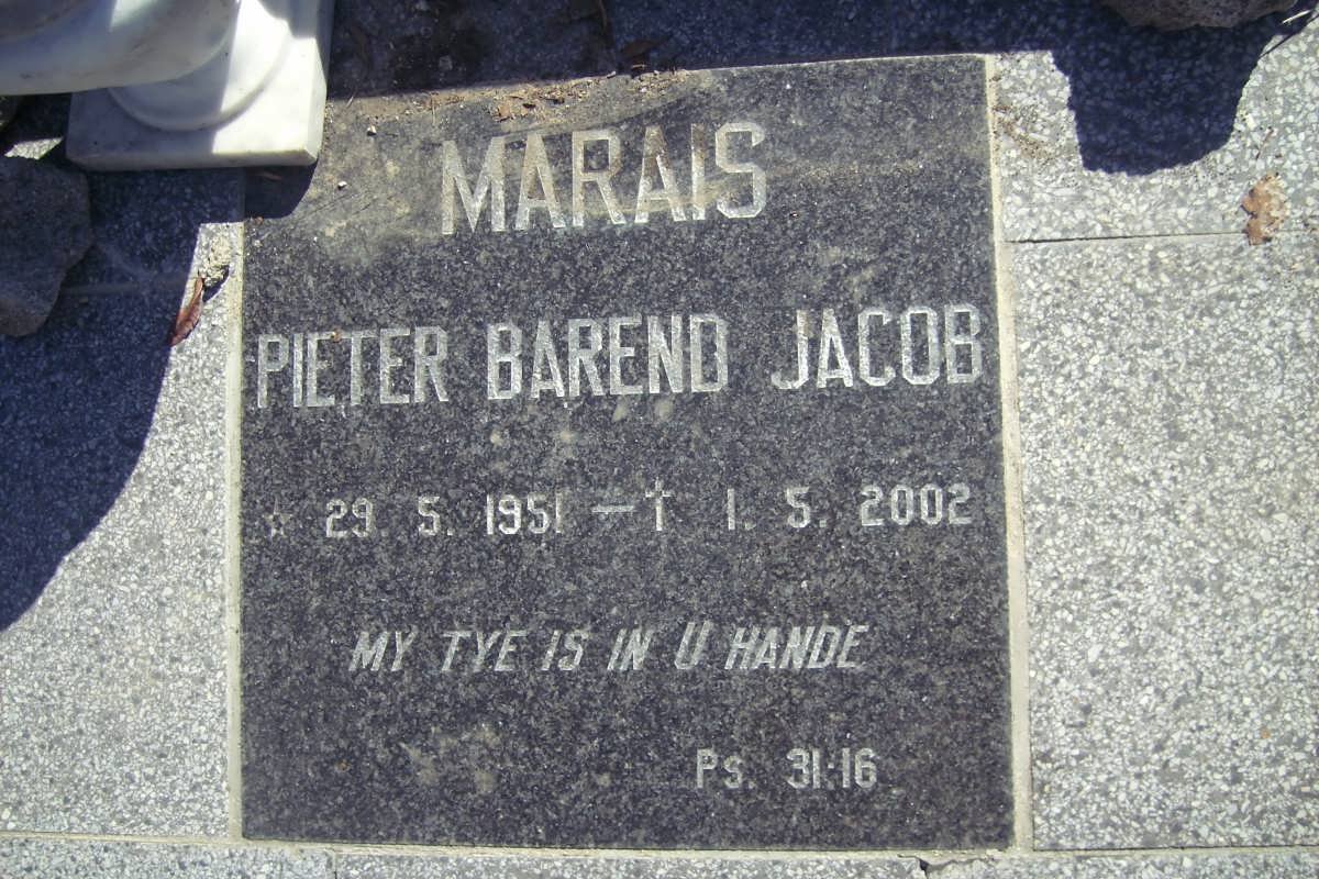 MARAIS Pieter Barend Jacob 1951-2002