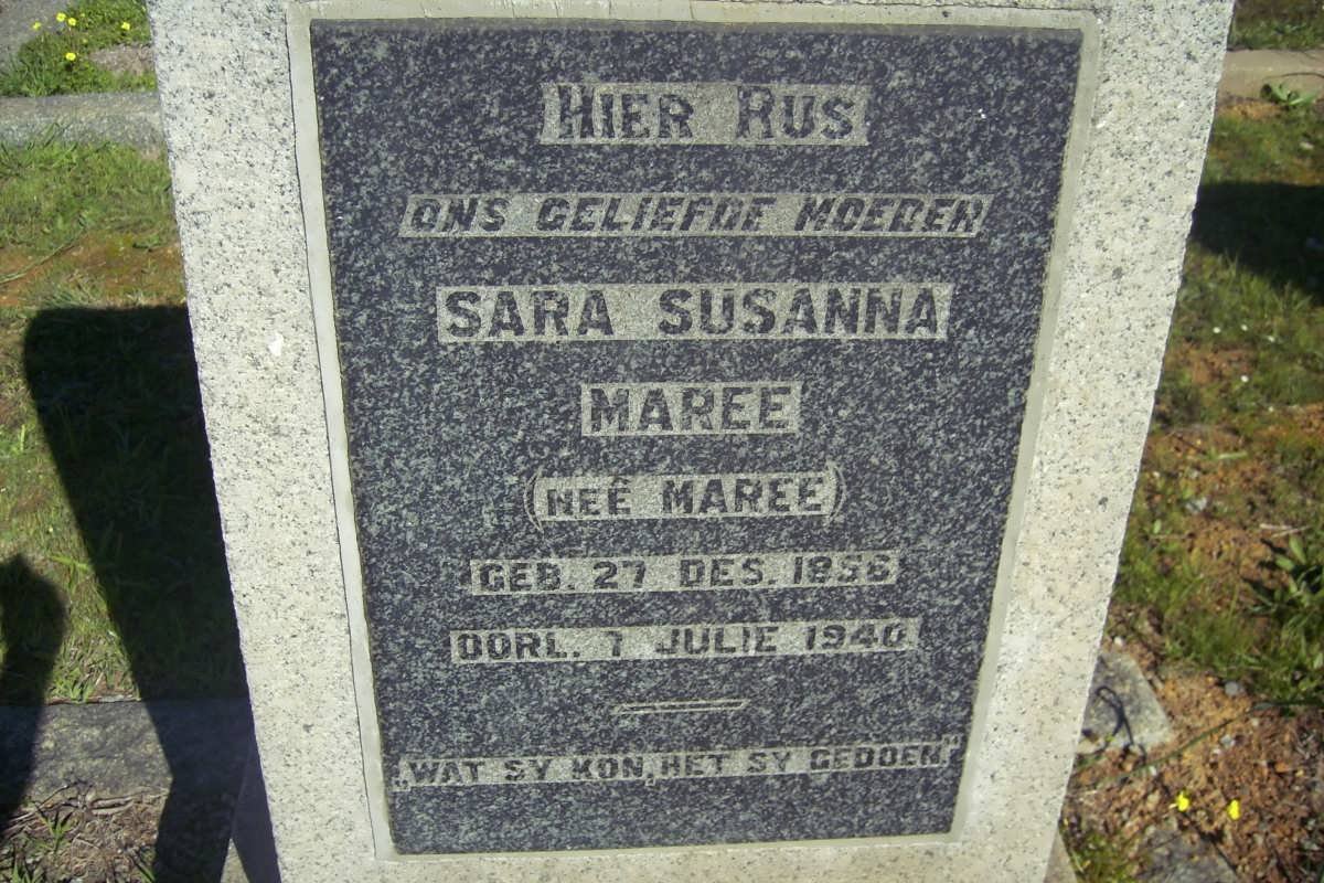 MAREE Sara Susanna nee MAREE 1956-1940
