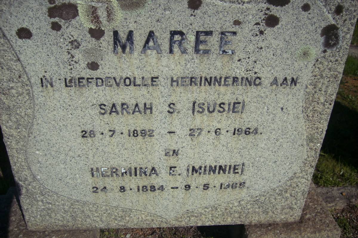 MAREE Sarah S. 1892-1964 :: MAREE Hermina E. 1884-1965