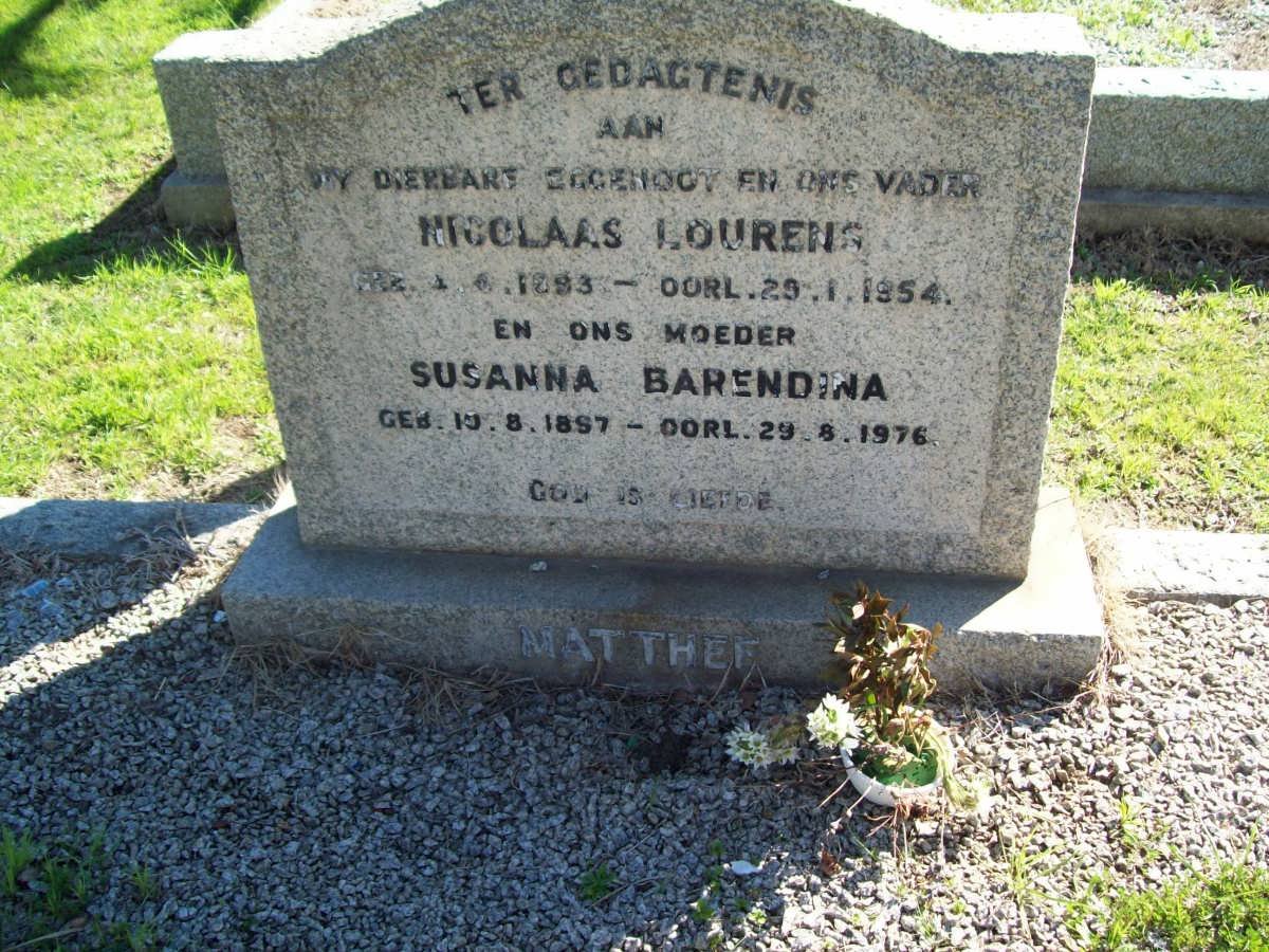 MATTHEE Nicolaas Lourens 1893-1953 &amp; Susanna Barendina 1897-1976