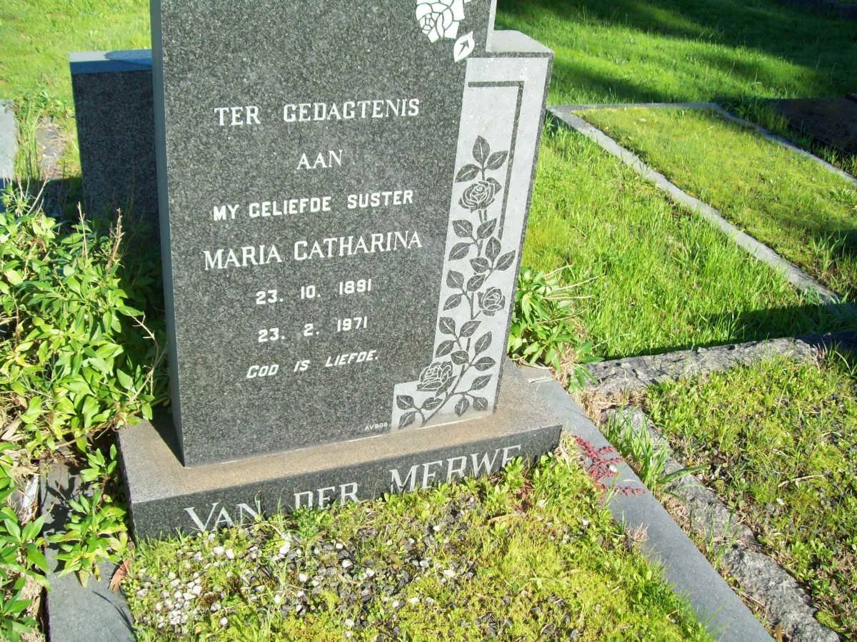MERWE Maria Catharina, van der 1891-1971