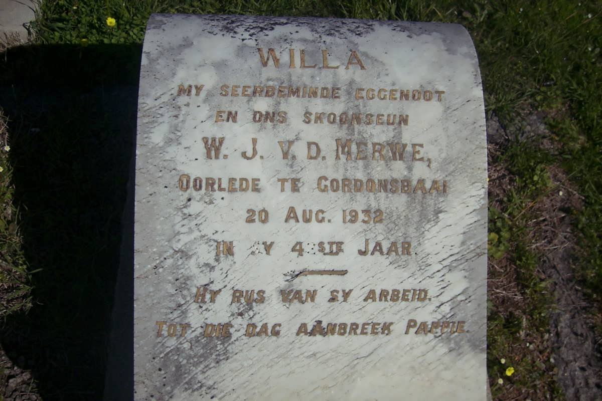 MERWE W.J., v.d. -1932