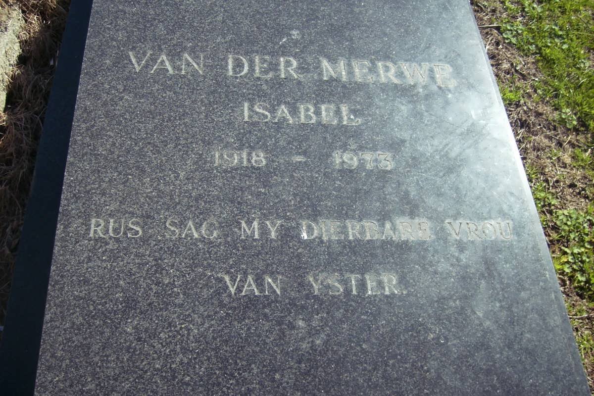 MERWE Isabel, van der 1918-1975