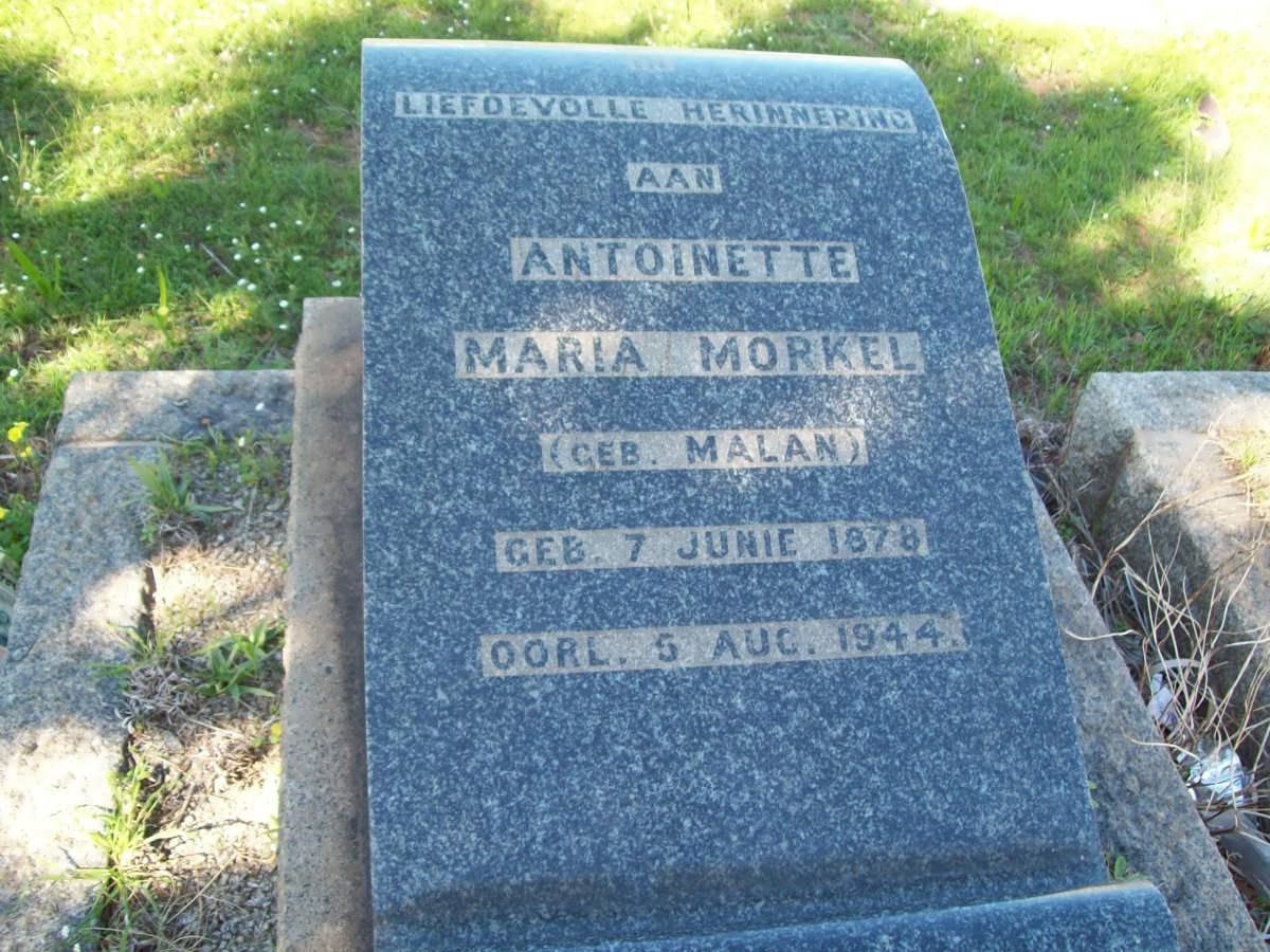 MORKEL Antoinette Maria nee MALAN 1878-1944