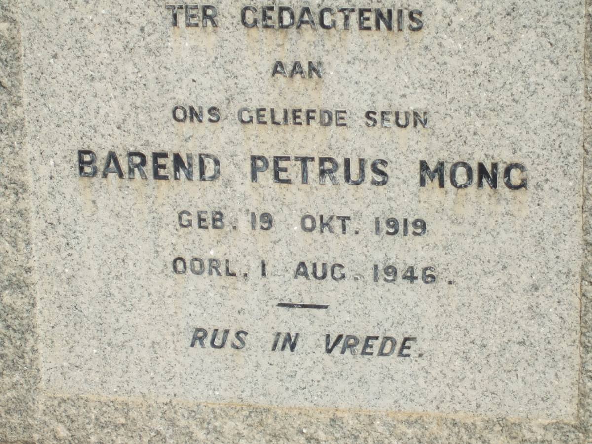 MONG Barend Petrus 1919-1946