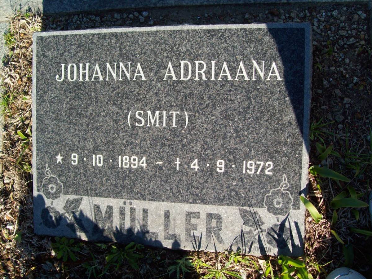MULLER Johanna Adriaana nee SMIT 1894-1972
