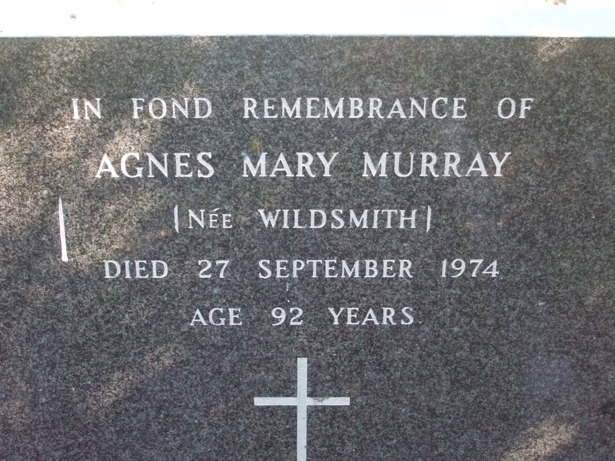 MURRAY Agnes Mary nee WILDSMITH -1974