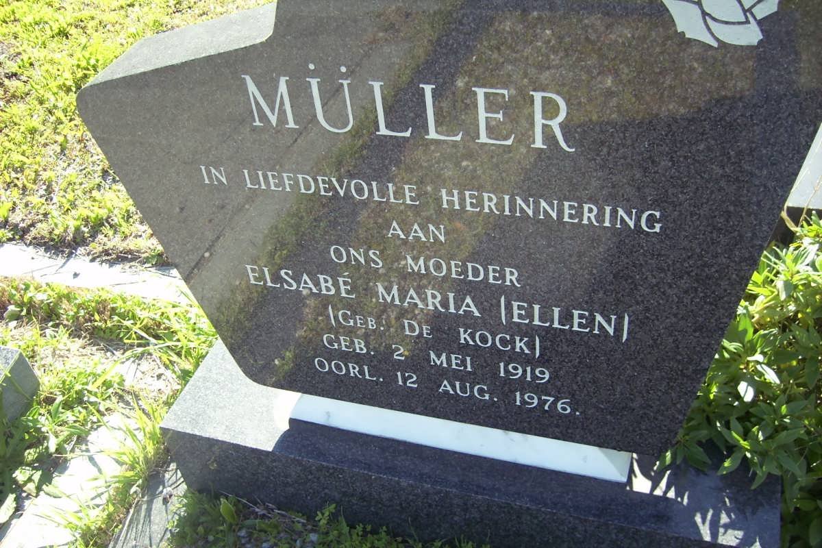 MüLLER Elsabé Maria nee DE KOCK 1919-1976