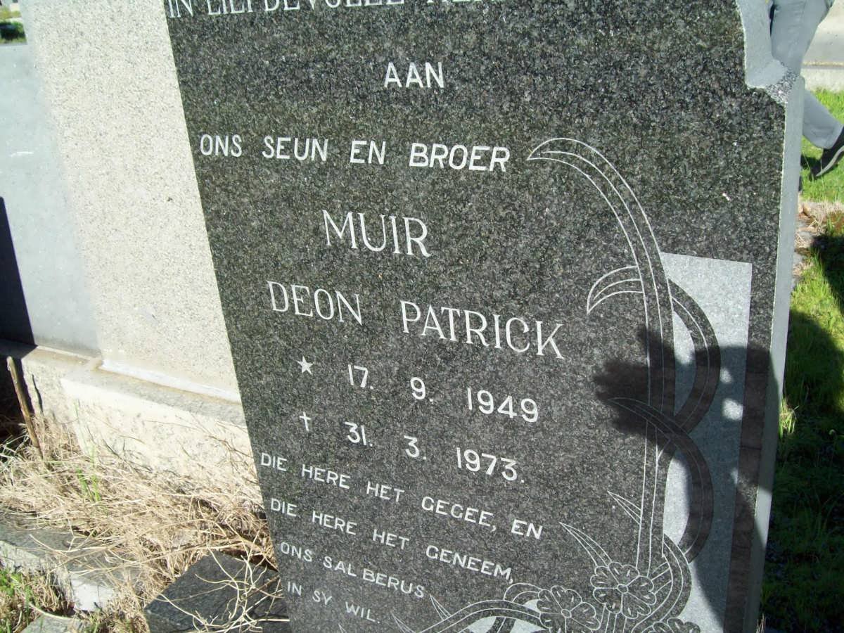 MUIR Deon Patrick 1949-1973