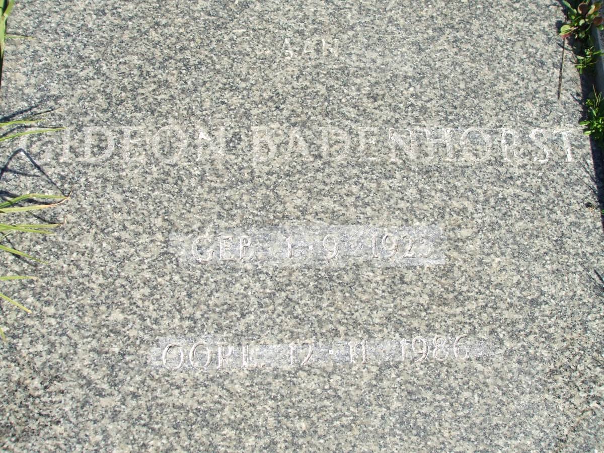MULLER Gideon Badenhorst 1925-1986
