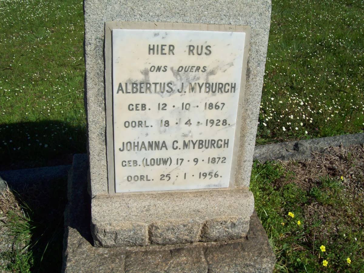 MYBURGH Albertus J. 1867-1928 &amp; Johanna C. LOUW 1872-1956