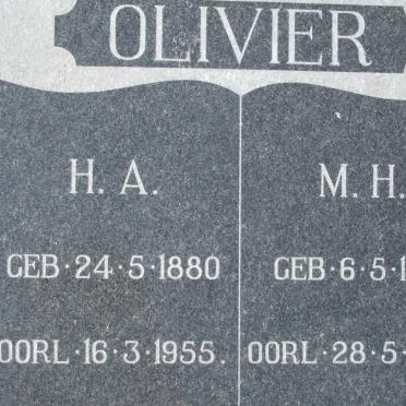 OLIVIER H.A. 1880-1955 &amp; M.A. 1881-1974