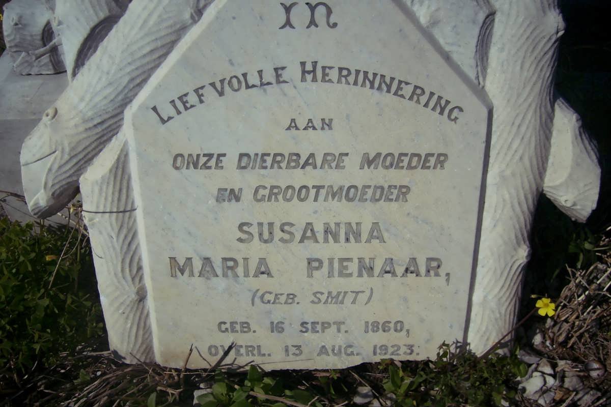 PIENAAR Susanna Maria nee SMIT 1860-1923