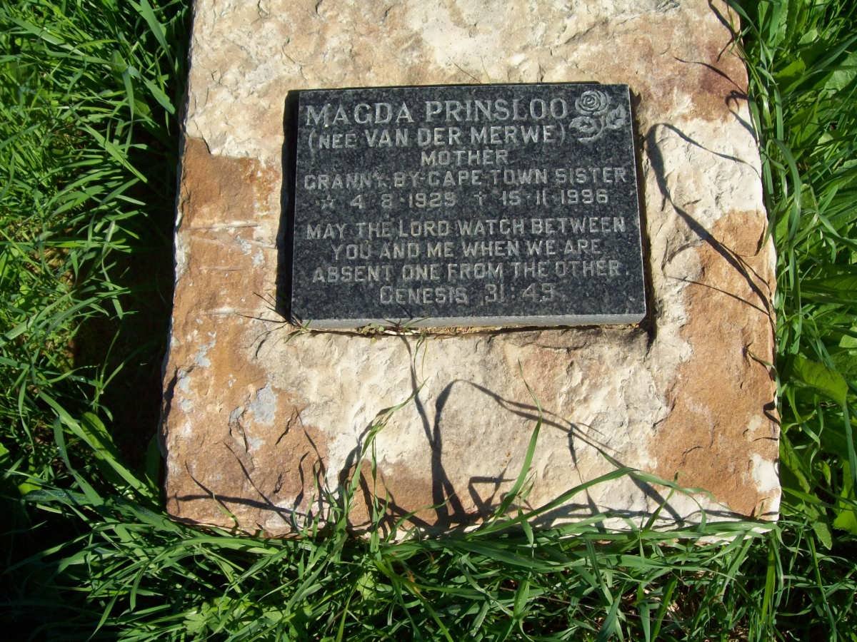 PRINSLOO Magda nee VAN DER MERWE 1929-1996