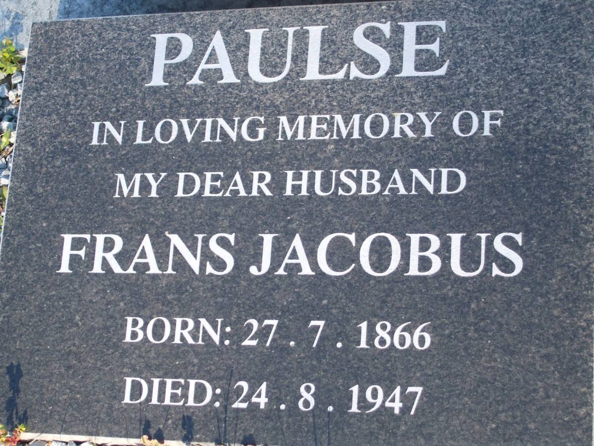 PAULSE Frans Jacobus 1866-1947