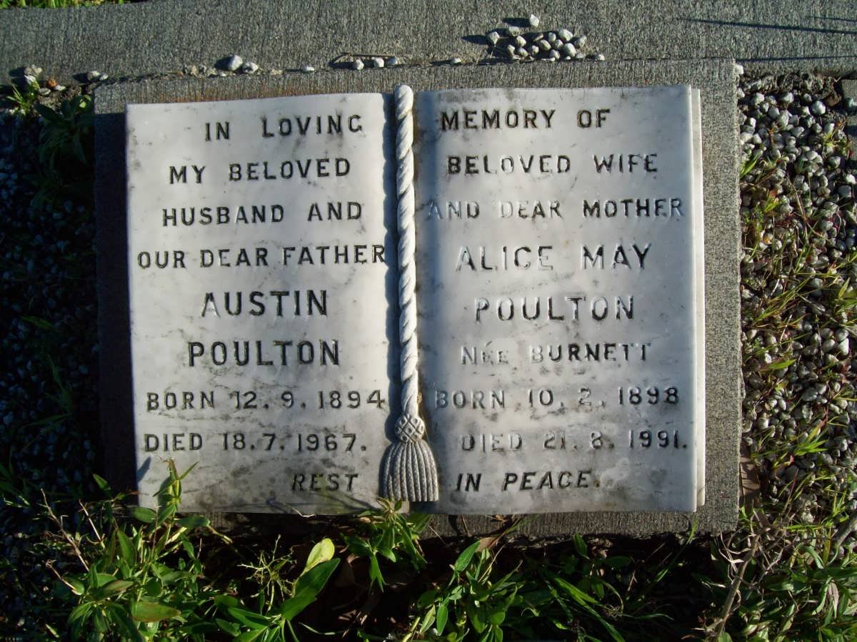 POULTON Austin 1894-1967 &amp; Alice May BURNETT 1898-1991