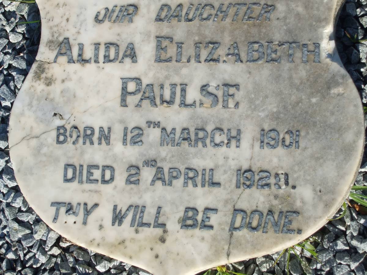 PAULSE Alida Elizabeth 1901-1929