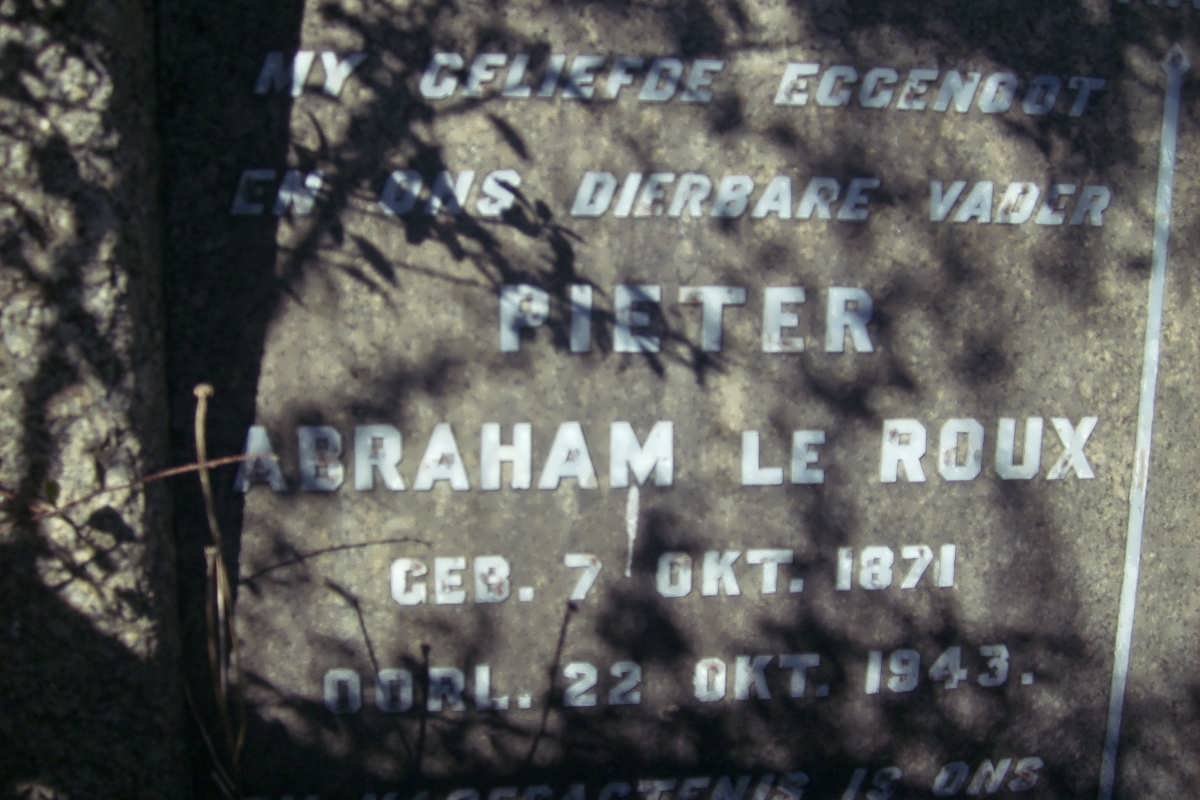 ROUX Pieter Abraham, le 1871-1943