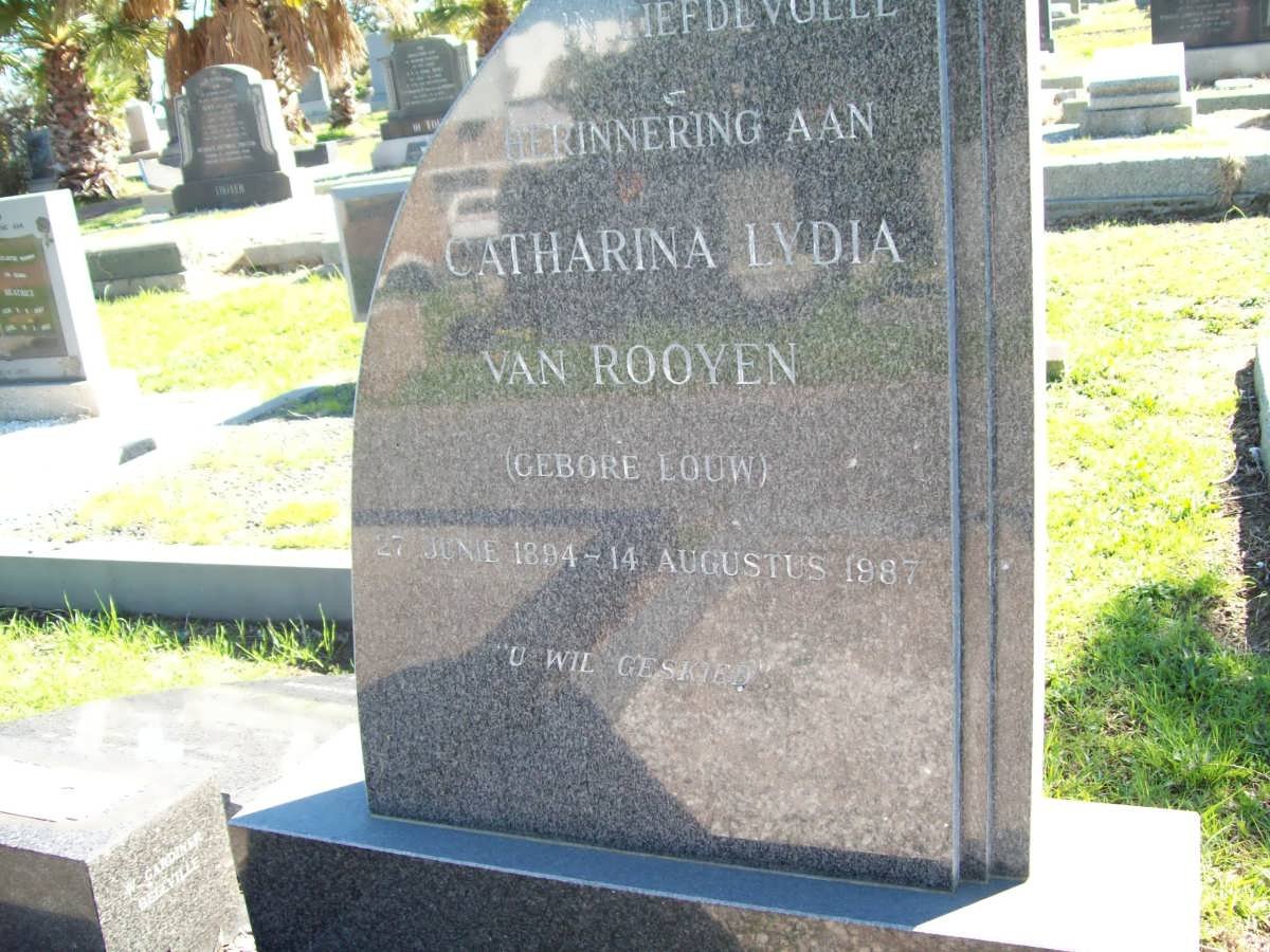 ROOYEN Catharina Lydia, van nee LOUW 1894-1987
