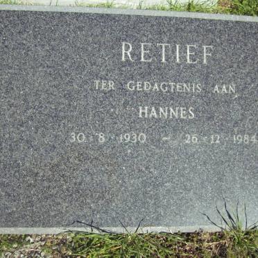 RETIEF Hannes 1930-1984