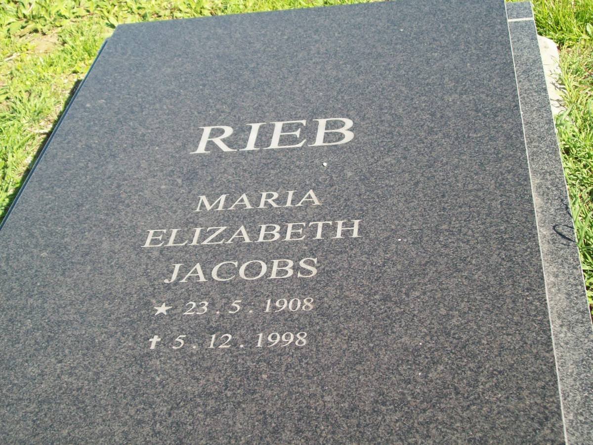 RIEB Maria Elizabeth Jacobs 1908-1998