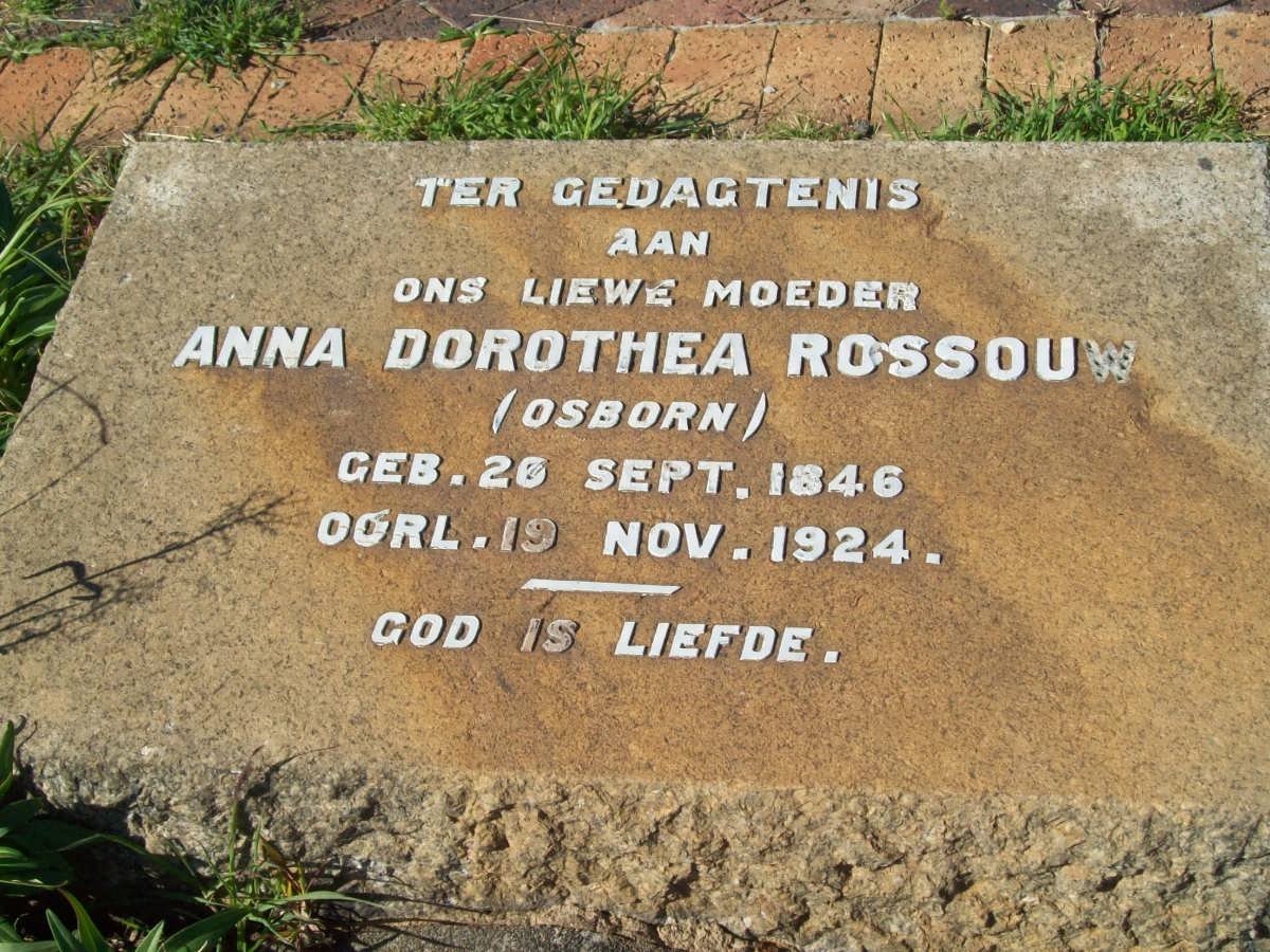 ROSSOUW Anna Dorothea nee OSBORN 1846-1924