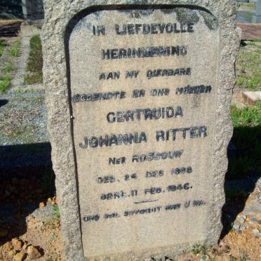 RITTER Gertruida Johanna nee ROSSOUW 1888-1946
