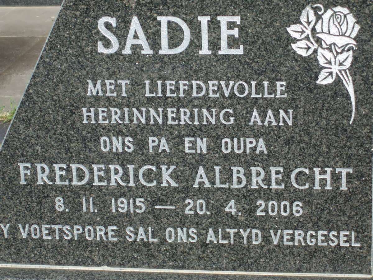 SADIE Frederick Albrecht 1915-2006