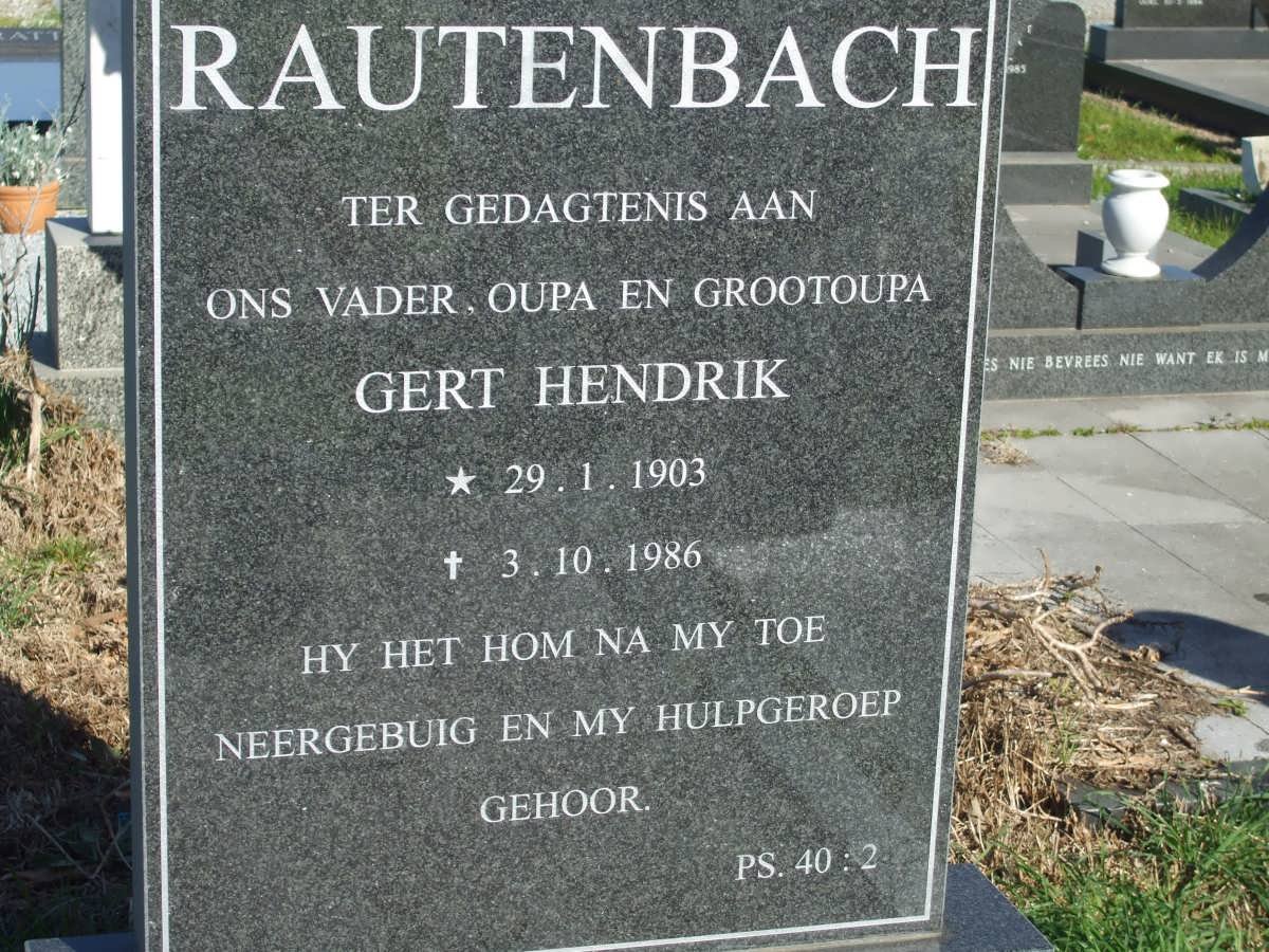 RAUTENBACH Gert Hendrik 1903-1986