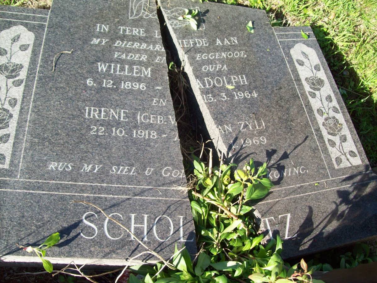SCHOLTZ Willem Adolph 1896-1964 &amp; Irene VAN ZYL 1918-1969