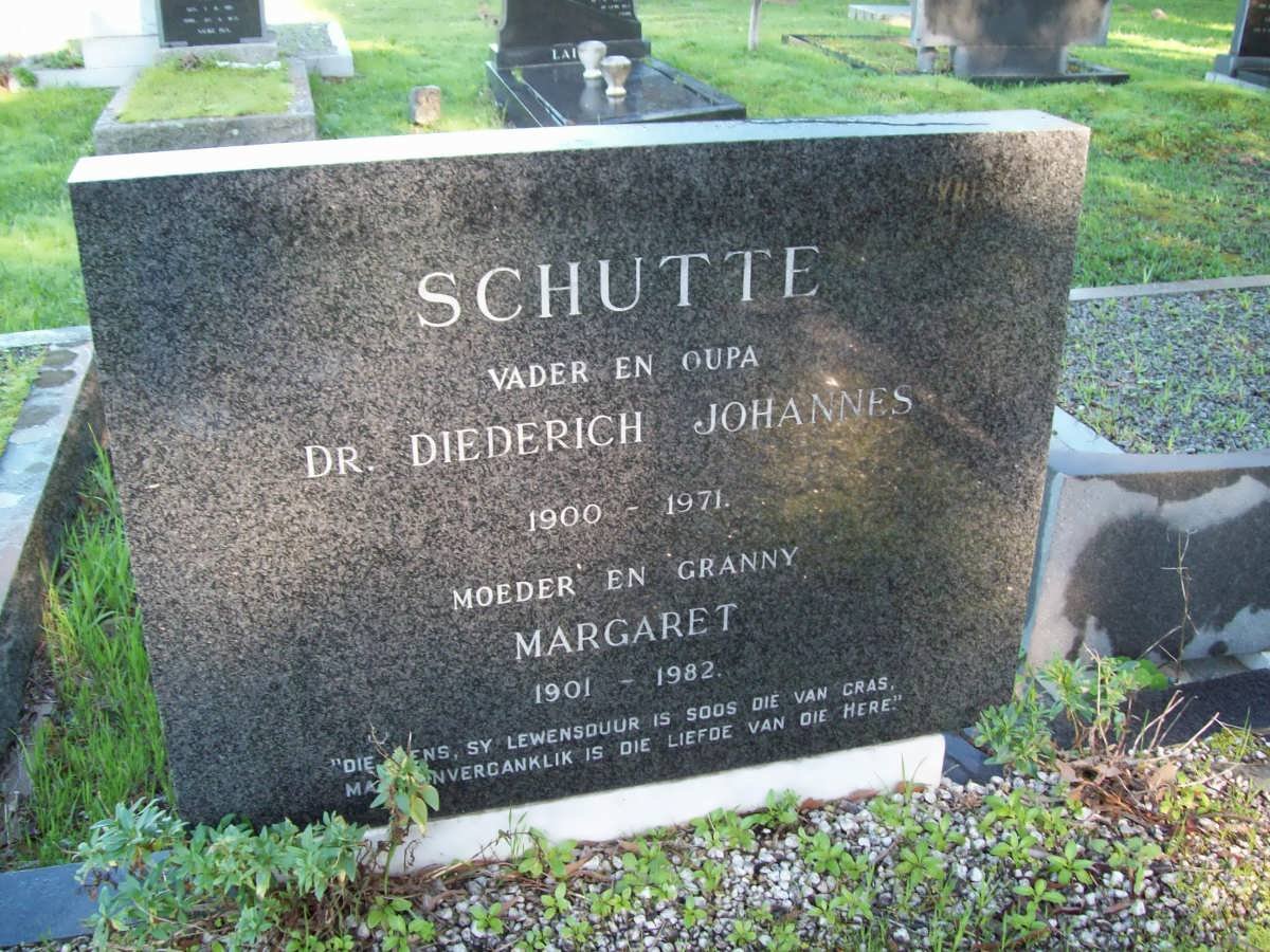 SCHUTTE Diederick Johannes 1900-1971 &amp; Margaret 1901-1982
