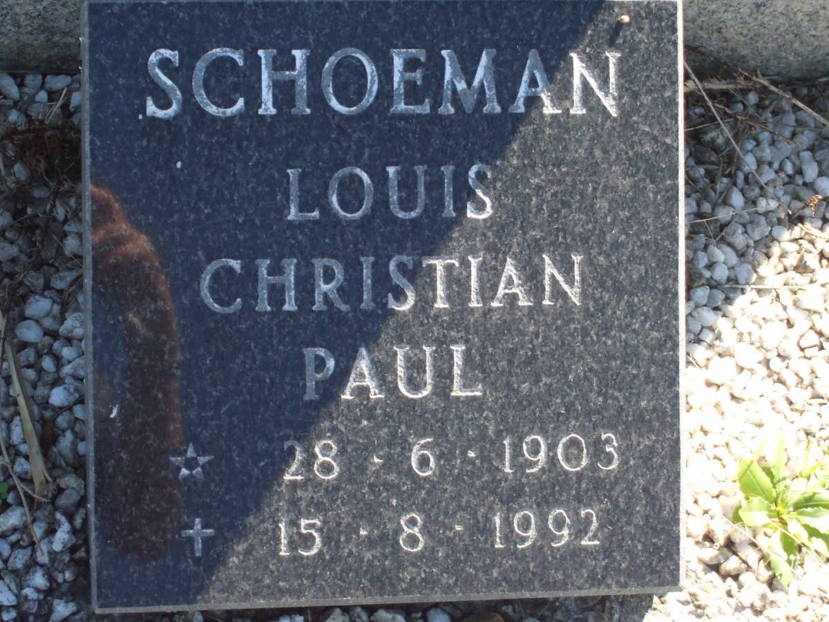 SCHOEMAN Louis Christian Paul 1903-1992