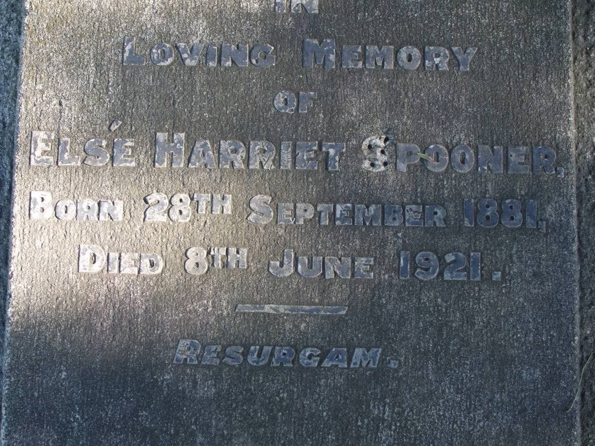 SPOONER Else Harriet 1881-1921