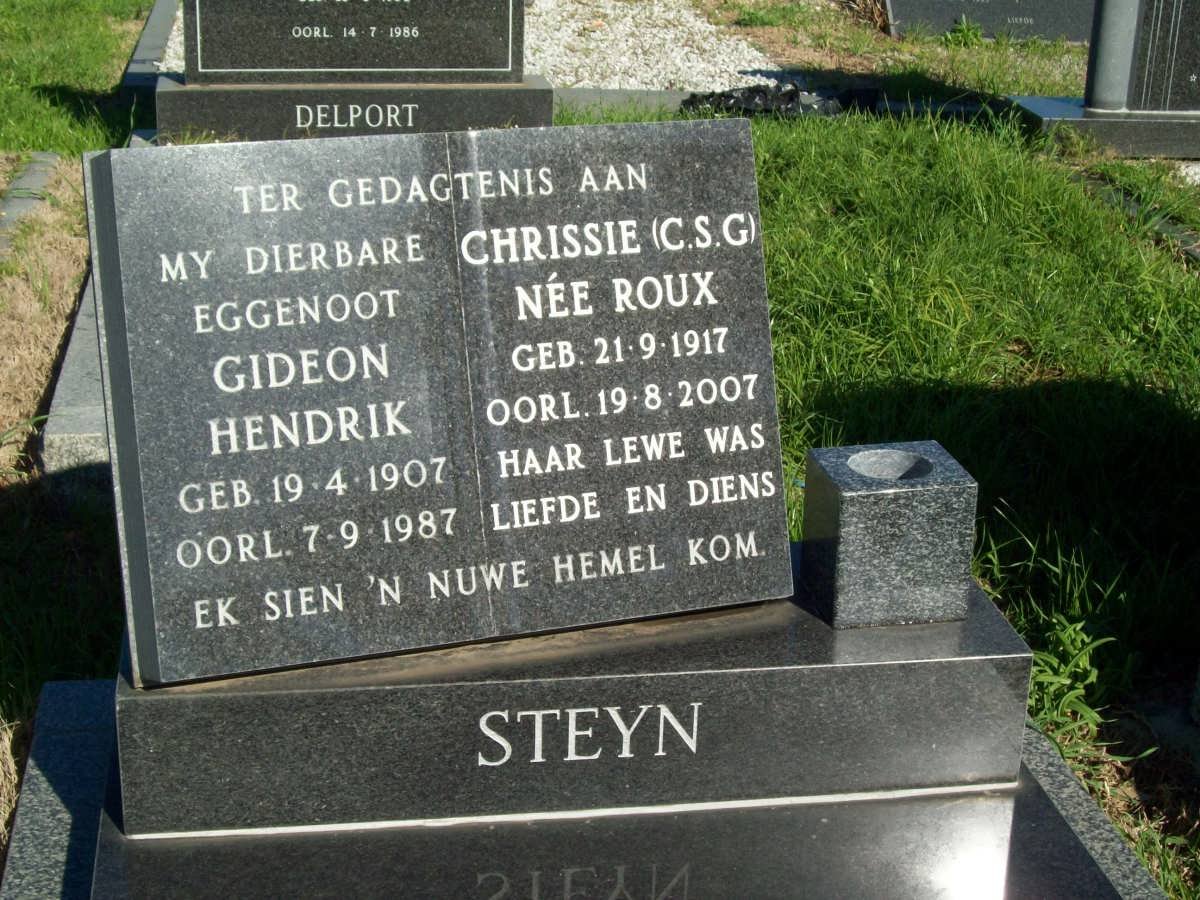 STEYN Gideon Hendrik 1907-1987 &amp; C.S.G. ROUX 1917-2007