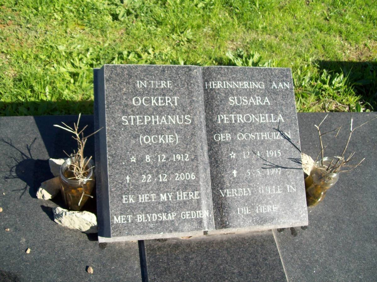 STRYDOM Ockert Stephanus 1912-2006 &amp; Susara Petronella OOSTHUIZEN 1915-1997