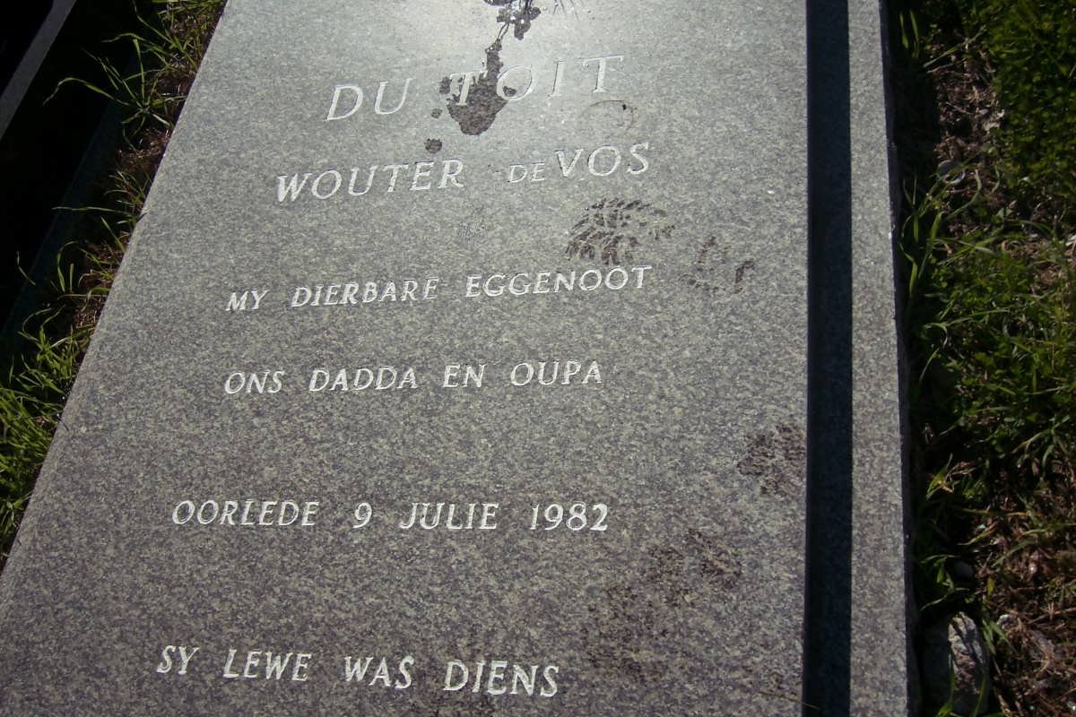 TOIT Wouter de Vos, du -1982
