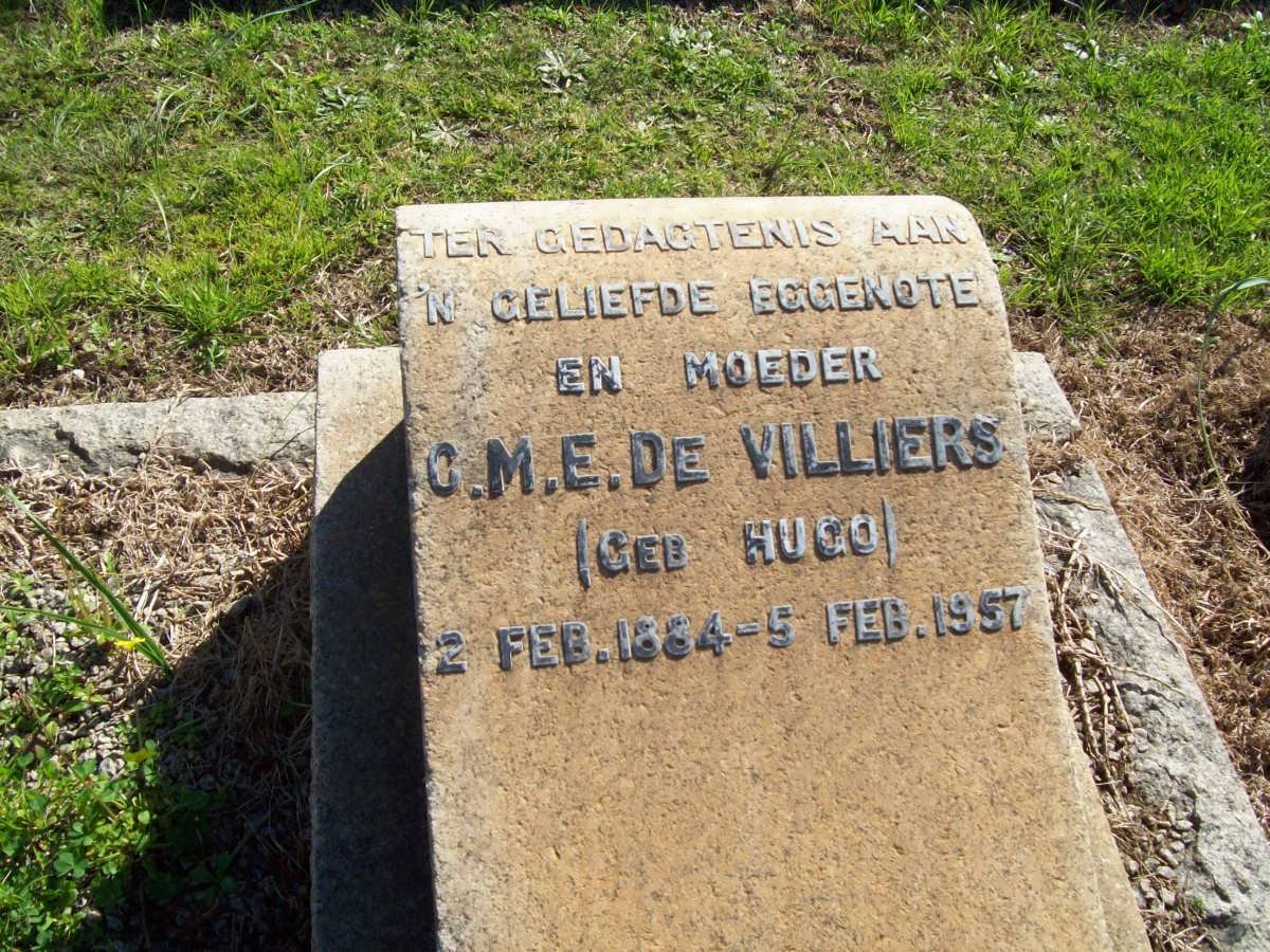 VILLIERS G.M.E., de nee HUGO 1884-1957