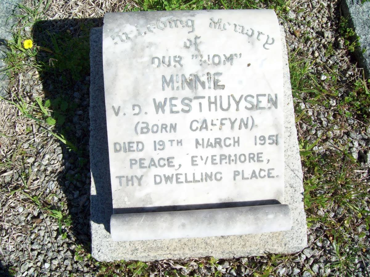 WESTHUIZEN Minnie, v.d. nee CAFFYN -1951