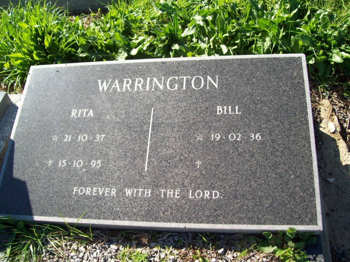 WARRINGTON Bill 1936- &amp; Rita 1937-1995