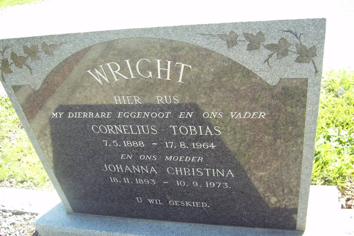 WRIGHT Cornelius Tobias 1888-1964 &amp; Johanna Christina 1893-1973